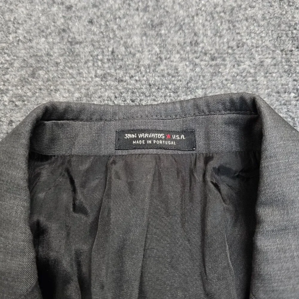 John Varvatos U.S.A. Blazer Mens 42R Grey Heathered 2-Button Sports Cost Jacket